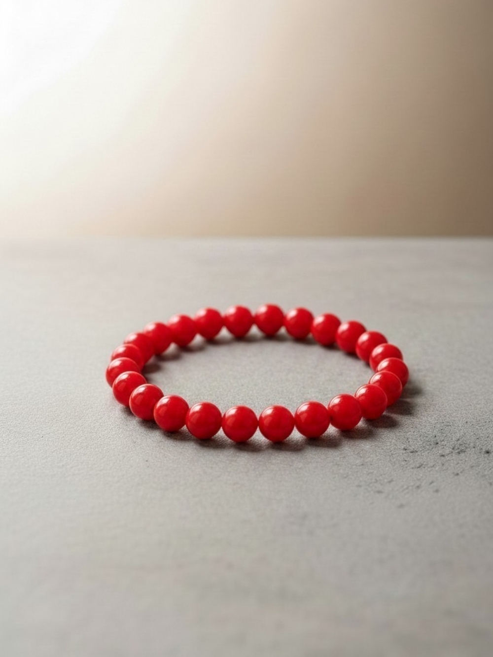 Classic Red Bead Stretch Bracelet